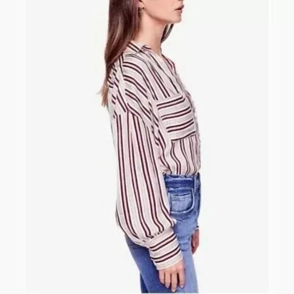 Free people Mad About You Long Sleeve Top Button-Down Shirt Xsmall - Picture 4 of 5